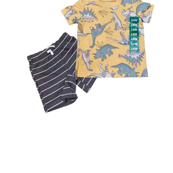 Carter’s Baby 4-Piece Outfit Set | Dinosaur Overall Bodysuits, Shorts & T-Shirt - Picture 3 of 7